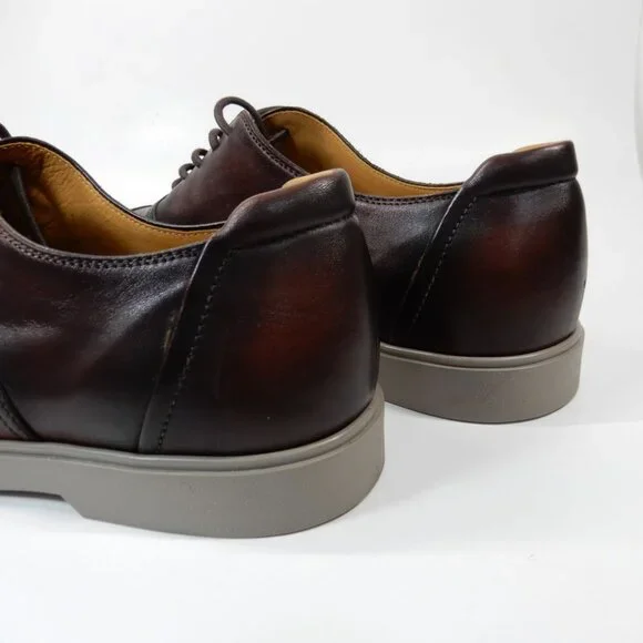 MAGNANNI Cap Toe Oxford Sneaker Dress Shoes Brown Leather Size 41 US 8 #24124